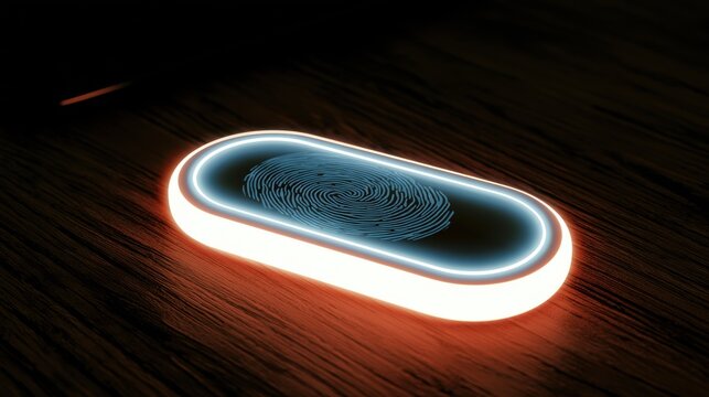 Advanced fingerprint reader with glowing light for security access