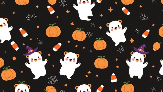 seamless pattern with easter rabbits