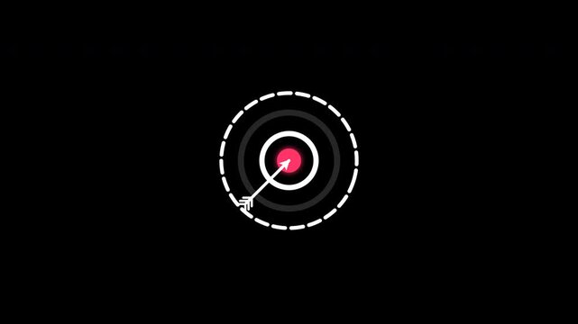 Bullseye Target Arrow Hitting Center Animation