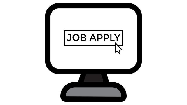 simple video illustration of job apply on white background