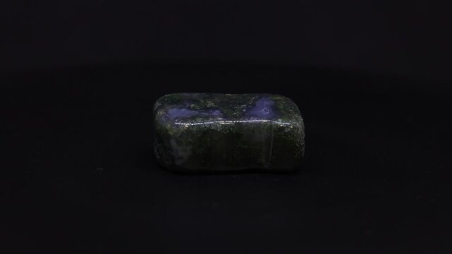 green agate mineral from Brazil with black background
