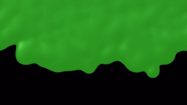 Green Slime Drip and Melt Animation with Alpha Channel Transparent Background