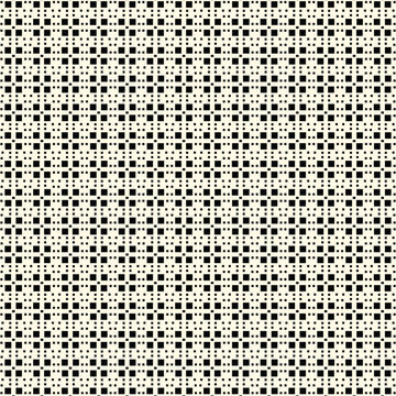 Modern monochrome seamless pattern with repeating geometric grid texture abstract minimalist black and white squares background for stylish fabric textile fashion wrap and wallpaper design