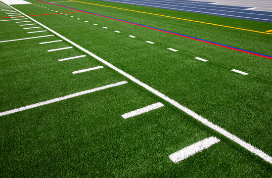Green Artificial Turf sideline field American Football 