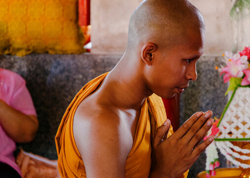 Thai Theravada Buddhist Ordination Ceremony