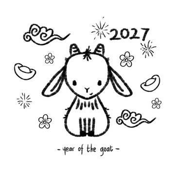 happy chinese new year 2027 , year of the goat