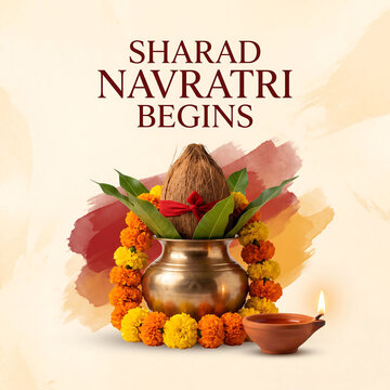 Sharad Navratri begins with kalash and marigold flowers