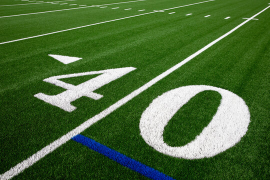 Artificial Turf  field American Football  40 yard line 