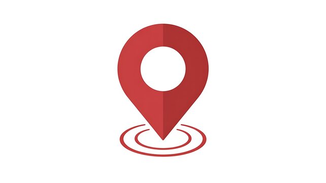 Red Location Pin Icon with Concentric Circles Keywords: location pin, map marker, navigation, GP