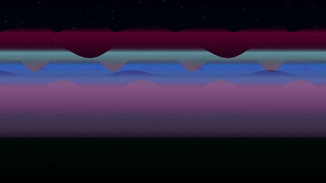 Colorful aurora borealis lights in night sky over mountains