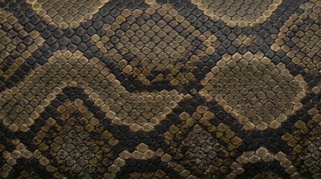 Olive Brown Black Snake Skin Texture Pattern Scale Closeup