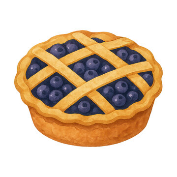 PNG Delicious blueberry pie illustration.