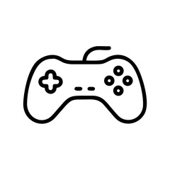gaming controller icon for video games and leisure entertainment, thin line outline symbol for console gamepad and esport © Zissad