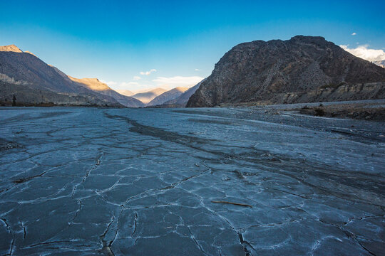 Gandak river valley near the village of Martha. Nepal, Himalayan mountains