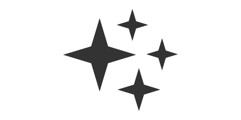 four sparkling stars representing magic or achievement on a transparent background. © Nimra