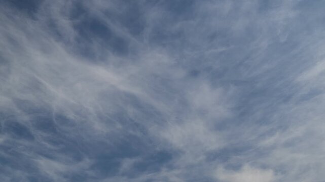 fibrous cloud layers rapidly changing shape in the upper atmospheric levels