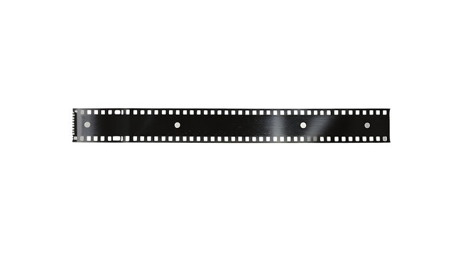 35 mm old film strip isolated on white transparent background