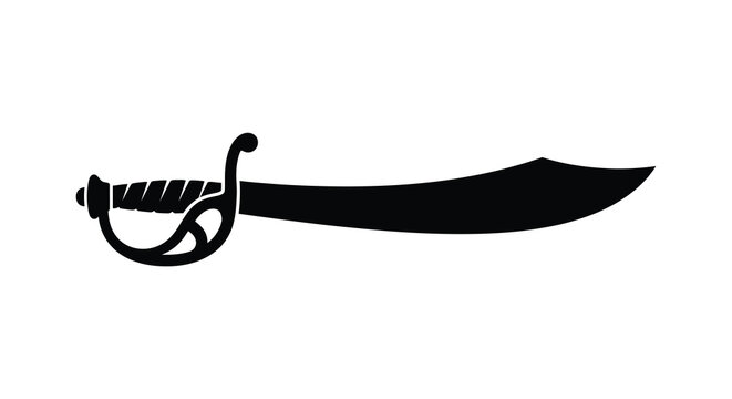 Pirate saber silhouette on a white background simple graphic design