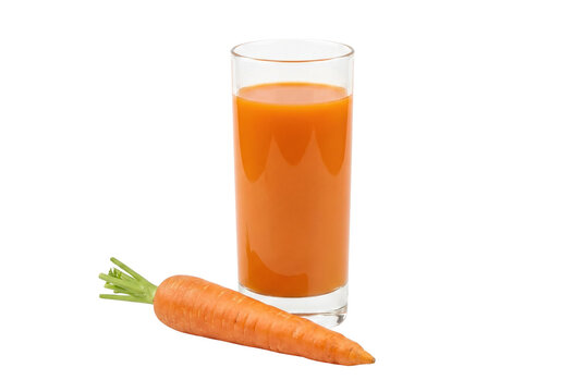 Healthy Glass of Fresh Orange Carrot Juice with Whole Carrot