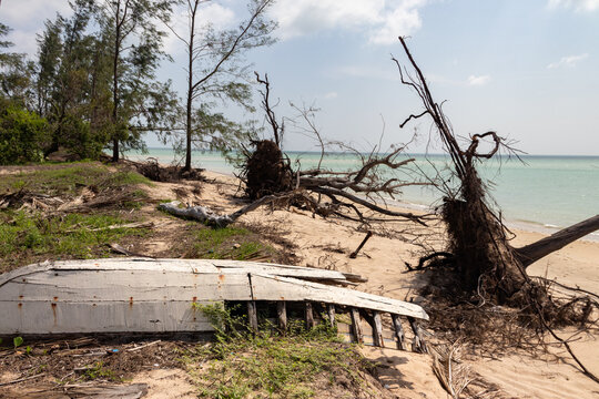 Cyclone Aftermath: Beach Damage in Mozambique