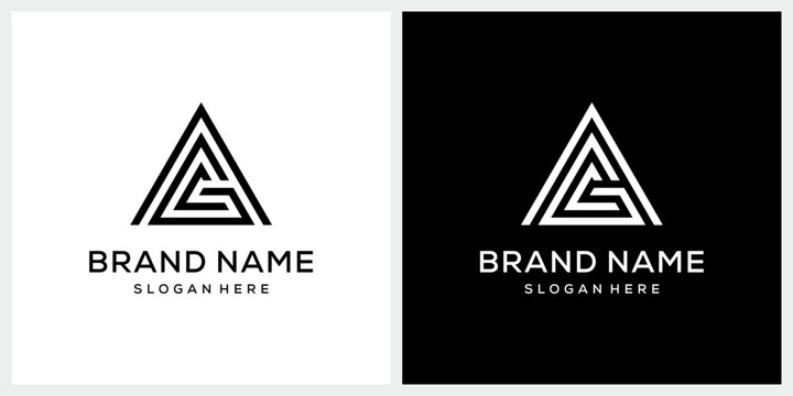 Initial letter ACG triangle logo design vector template