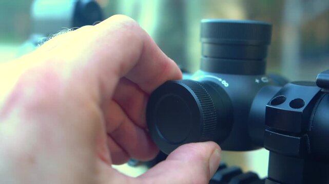 Setting up a daytime optical sight for hunting.