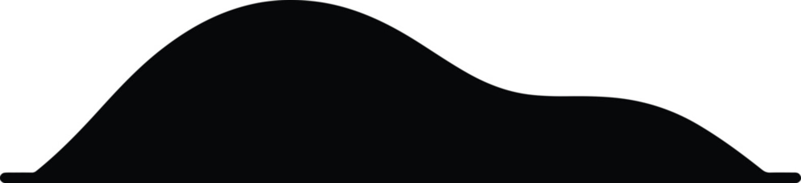 Cad tree lines Abstract black hill shape, smooth curved wave vector, black ripple icon, minimalist liquid splash design, flat silhouette outline for creative compositions vactor