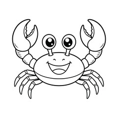 Fototapeta premium Cartoon crab illustration features a smiling face and detailed shell design