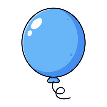 Blue Party Balloon with Curly String Icon