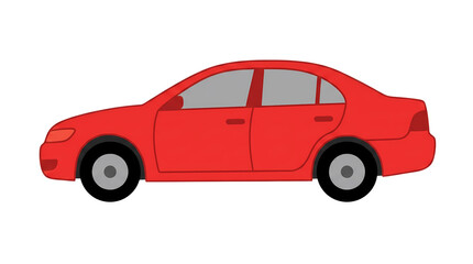 Fototapeta premium Red sedan car for personal travel and commuting.