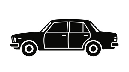 Obraz premium Classic Sedan Car Outline Vector Illustration