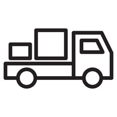Fototapeta premium Delivery Truck Line Icon
