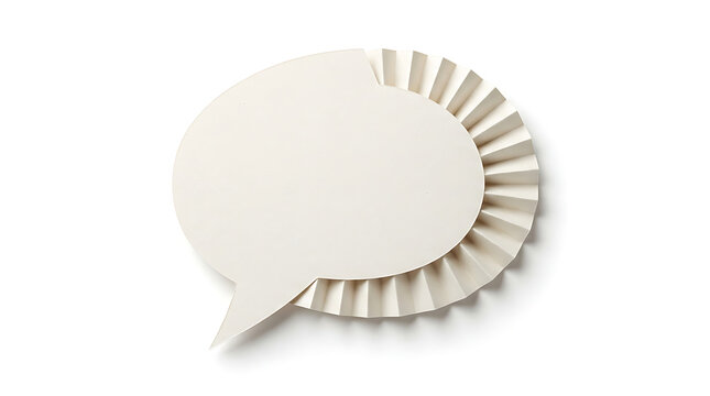 Creative 3D Paper Speech Bubble Symbolizing Communication and Digital Interaction Concepts on White Background