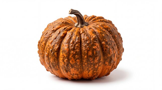 Realistic 3D illustration of a gnarly gourd specimen, bumpy autumn squash
