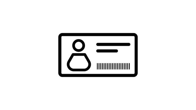 identity card animation. man icon with id card 