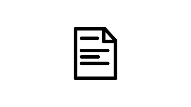 pdf file icon animation. document sign, notebook icon