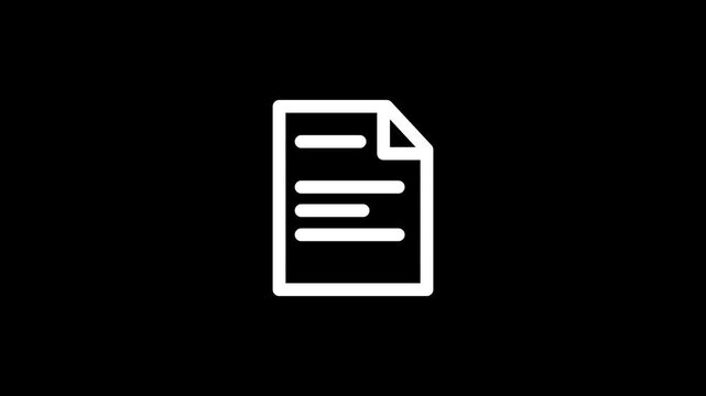 pdf file icon animation. document sign, notebook icon