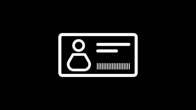 identity card animation. man icon with id card 