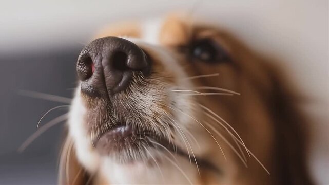Close-up of a dog's nose and snout with detailed texture