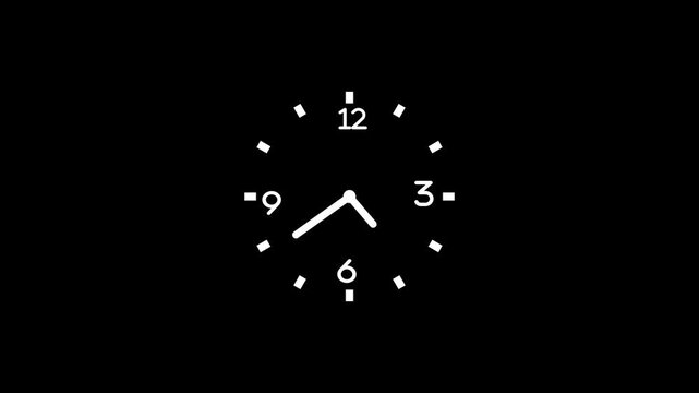 Realistic Analog Clock Motion Graphics Animation with Continuous Time Movement