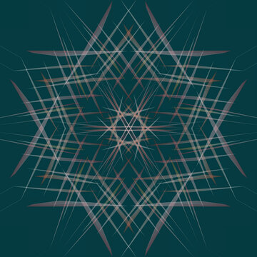 Geometric fractal pattern with green background