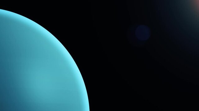 Realistic Uranus Ice Giant Planet in Deep Space with Stunning Blue Green Appearance