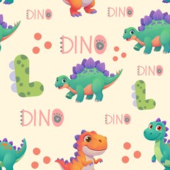 Fototapeta premium Dinosaur Seamless Digital Paper