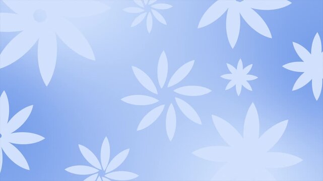 Animated royal blue color floral petals gradient design loop able floral background