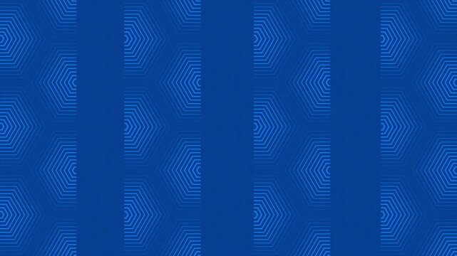 Animated royal blue color multiple hexagonal shapes with repeating parallel lines modern design loop able geometrical background
