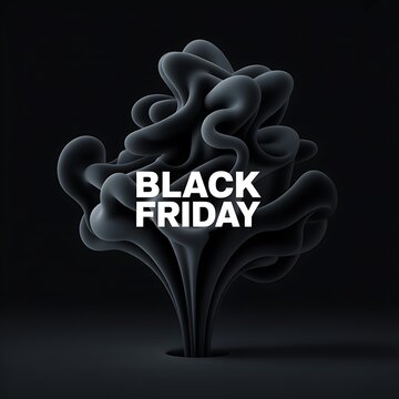 Black friday text with dark smoke design