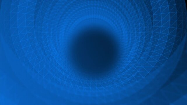 Animated blue color low poly hi tech 3d tunnel gradient design loop able geometrical background