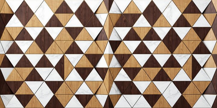 Abstract geometric pattern with brown black and white triangles