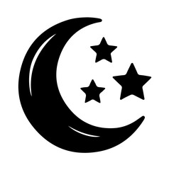 Celestial crescent moon illustration vector © Lethal_Sid