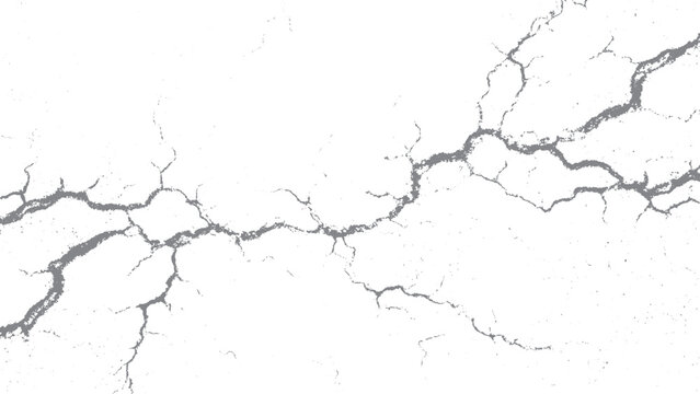 texture of old wall, a black and white vintage of cracked concrete scribble effect, Black jagged crack line on white background fissure. 